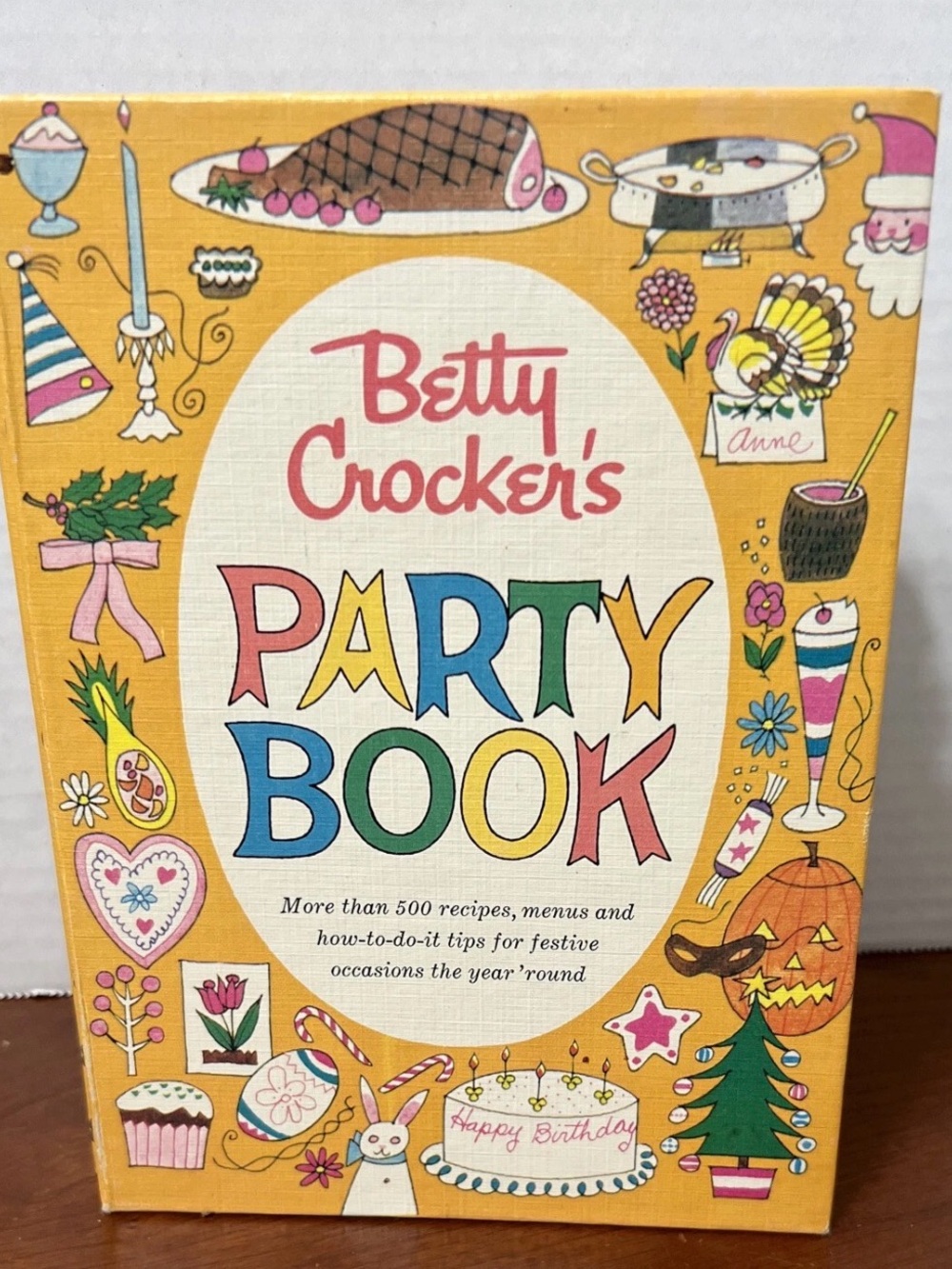 Vintage 1960 Betty Crocker’s Party Book - Yellow Illustrated Cookbook